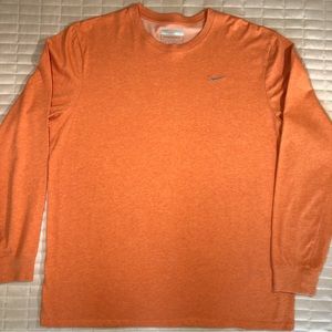 Men’s Nike Sports Tee - Nike Fit Dry Long Sleeve Size XL Orange